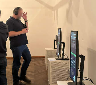 Opening night: View of works 1, 2 and 3