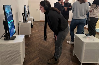 Opening night: View of works 2, 3, 4 and 5