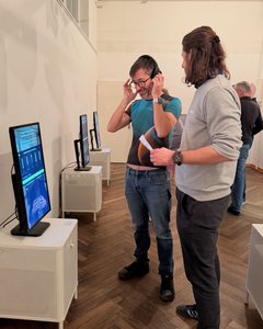 Opening night: View of works 2, 3 and 4